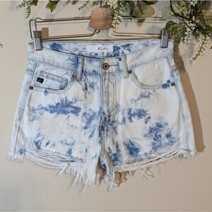 Kancan Acid Wash High Waisted Distressed Shorts Size M
